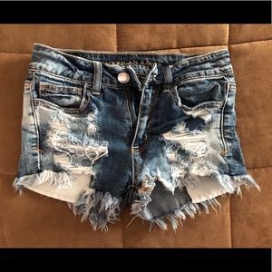 American Eagle Heavy Distressed Jean Shorts